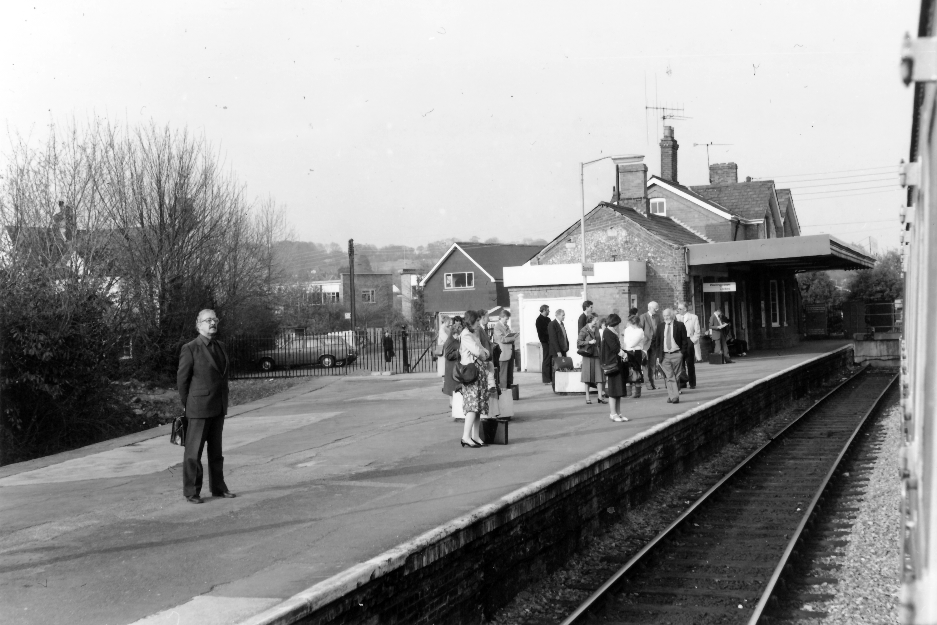 Passengers await the Marlow connection at Bourne End
